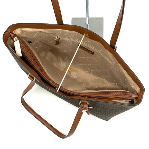 Michael Kors Bag Large Sheila Mf Tote Bag & Large Double Zip Wallet Brown/Gold - Picture 10 of 14